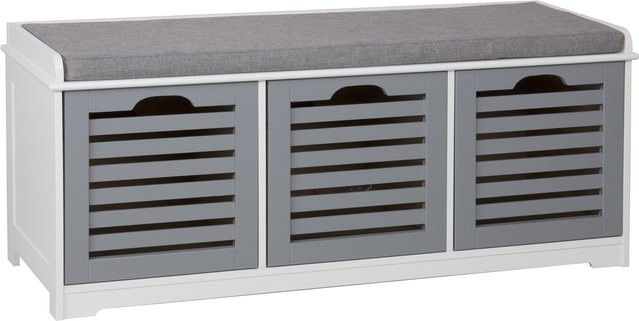 HTI-Line Sitzbank Sarah Garderobe mit Schuhregal in Grau, B/T/H: 105 x 35 x 43 cm - Bild 1