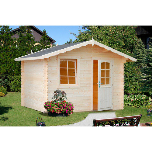 Blockbohlenhaus Emma von PALMAKO in Braun mit Fenster und Boden, B/H/T: 290 x 222 x 200 cm - Bild 2