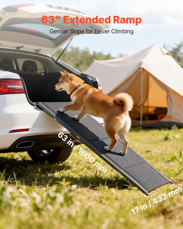 Faltbare Hunderampe für Autos von Buying Solutions, MB, Schwarz, Länge: 160 cm, Breite: 43,2 cm, für mittlere und große Hunde bis 113 kg mit rutschfester Filzoberfläche - Bild 2