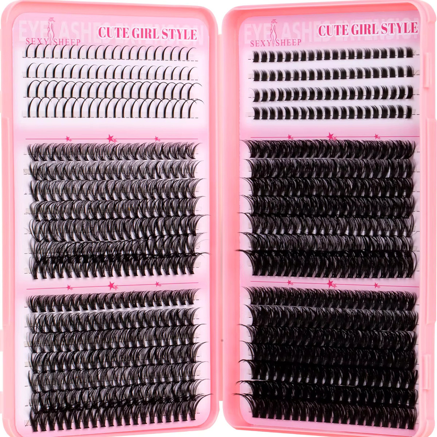 SEXYSHEEP Spikes Lash Clusters Kit, Wimpernbüschel-Set mit Kleber und Versiegelungsentferner - Bild 3