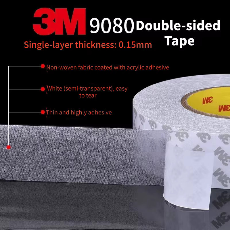 3M 9080 Doppelseitiges Klebeband, transparent, 50 m - Bild 3