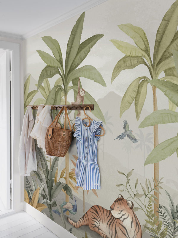 BoråsTapeter Mural Tapete Wild Jungle in Grün und Beige mit floralem Design - Bild 3