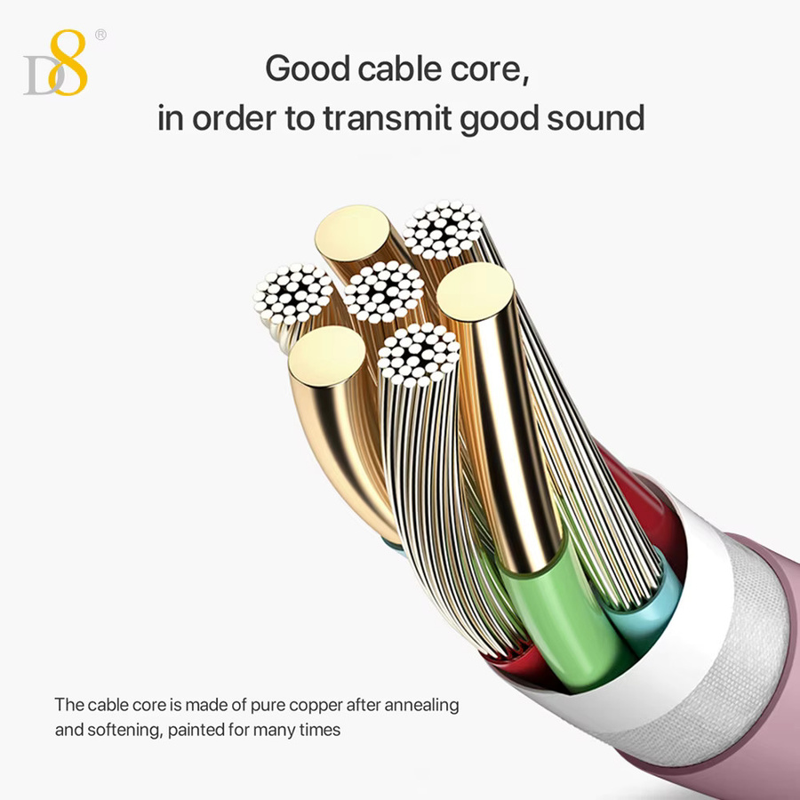 D8 USB-C auf 3,5mm Klinke Audio Adapter mit DAC für Stereo-Mikrofon und HiFi-Kopfhörer, kompatibel mit iPhone 14 13 12, Farbe: Beige - Bild 2