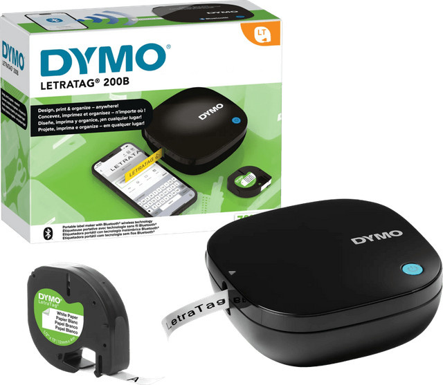 DYMO LetraTag 200B Bluetooth Beschriftungsgerät Schwarz, Thermodirektdruck, bis 12 mm Etikettenbreite, B 120 mm x T 120 mm x H 45 mm - Bild 2