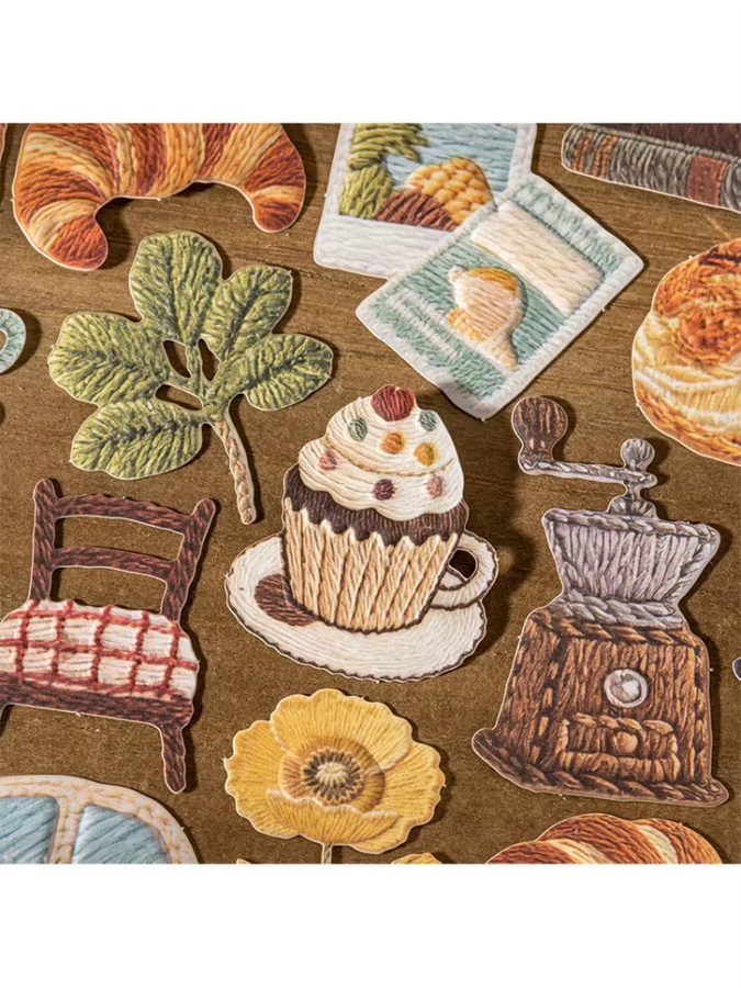30 Stück kreative geprägte Aufkleber in Multicolour für Scrapbook, Collage und Bastelarbeiten aus Papier - Bild 2