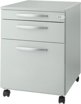 Schäfer Shop Select Rollcontainer Login aus Holz mit HR-Auszug, Utensilienauszug und Schublade, abschließbar, Farbe: lichtgrau, B/T/H: 43,1 x 58,0 x 59,5 cm