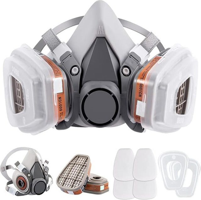 Dolphin Protect 15in1 Atemschutzmaske Halbmaske zum Schutz vor Staub, Gas und organischen Dämpfen für Maler- und Sprüharbeiten - Bild 1