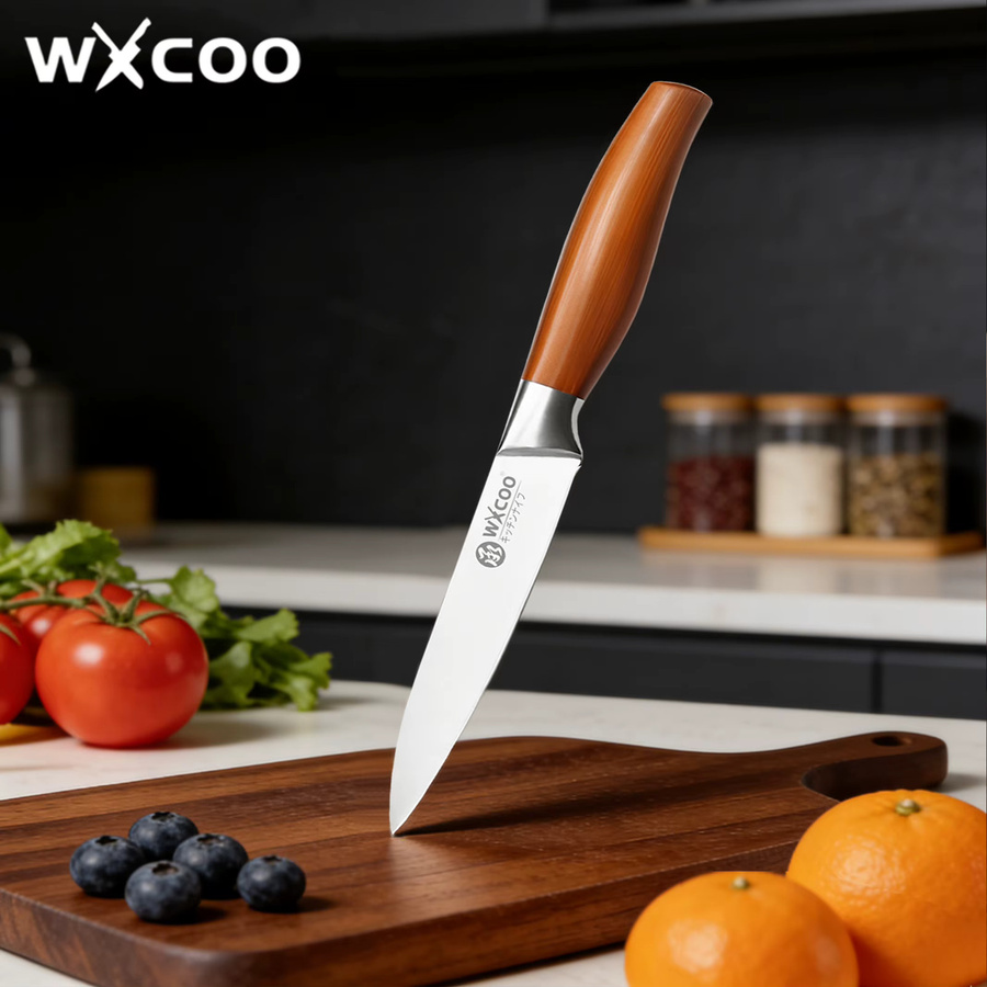 WXCOO Allzweckmesser Set aus Edelstahl mit ergonomischem Holzgriff für Obst, Fleisch und Küche - Bild 4