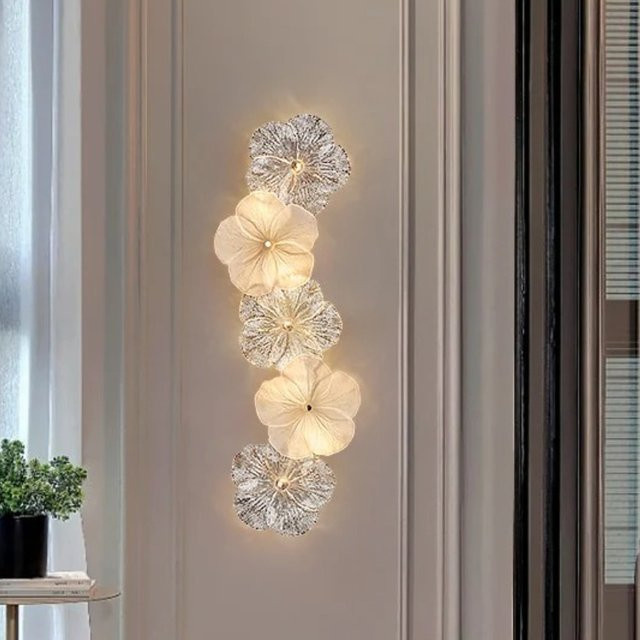 Claeted Wandleuchte in Weiß mit Glas-Elementen für Wohnzimmer und Schlafzimmer - Bild 1