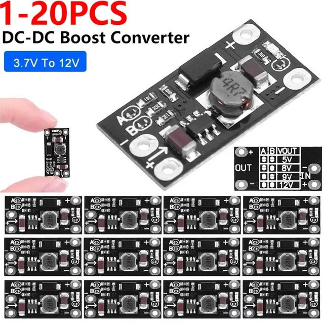 ALLOYSEED 20er Set Mini DC-DC Boost Step Up Converter Spannung Regler PCB Modul in Schwarz - Bild 1