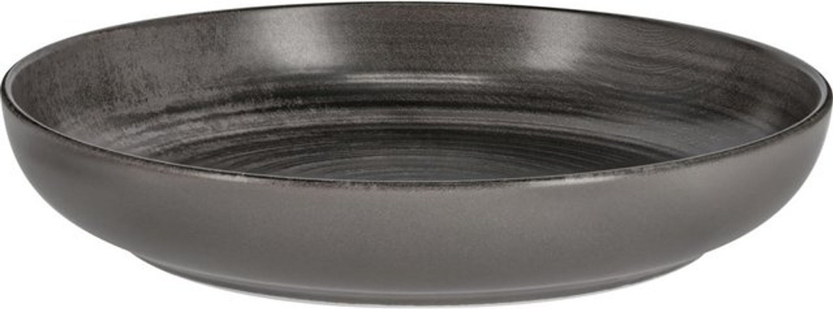 VEGA Teller tief Etana aus Porzellan, grau, rund, 6er Pack, Durchmesser: 22 cm, Höhe: 4 cm - Bild 1