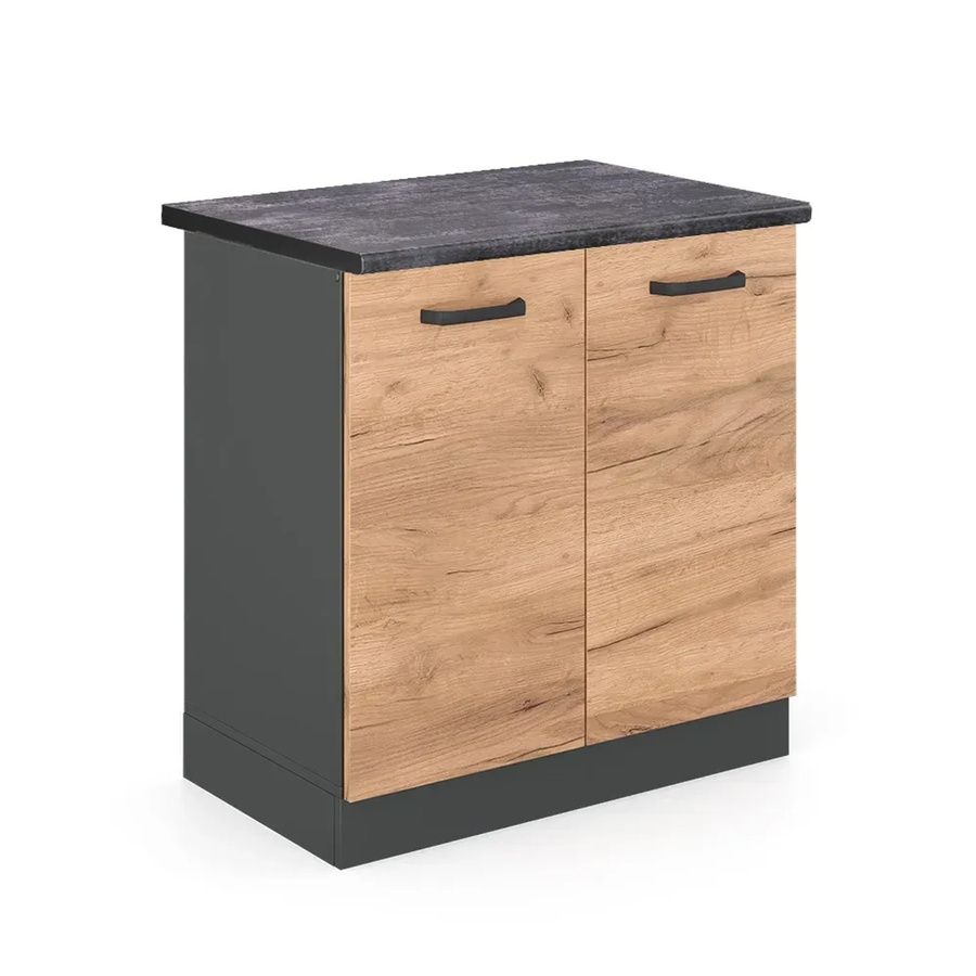 Vicco Spülenunterschrank R-Line Goldkraft Eiche Anthrazit B: 80 cm, T: 60 cm, H: 76,7 cm - Bild 2