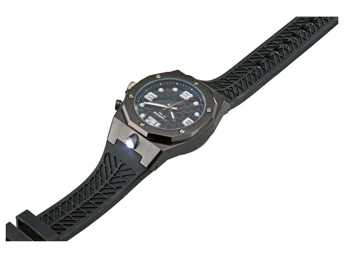 PARKSIDE Armbanduhr, Quarz, Metall, 40 mm, Silikon, Schwarz, Herren - Bild 2