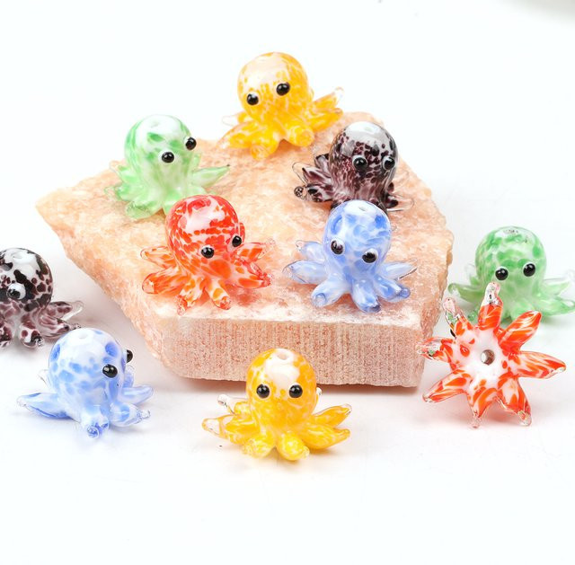NASSBORO Perle, Glas, Bunt, Oktopus-Design - Bild 1