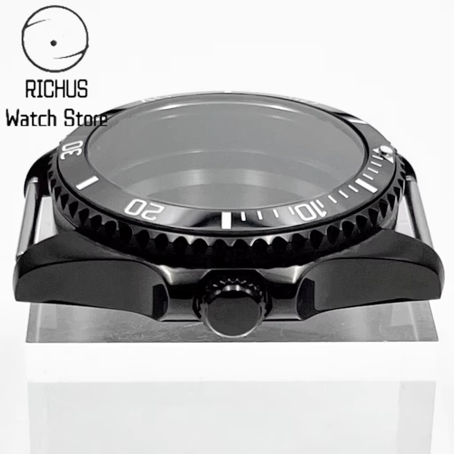 Uhrengehäuse RICHUS, 36 mm, Edelstahl, Schwarz, Saphirglas, Unisex - Bild 4