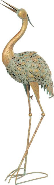 Outsunny Reiher-Skulptur aus Metall als Gartenstatue für den Außenbereich, Multicolor, Höhe: 90 cm - Bild 1