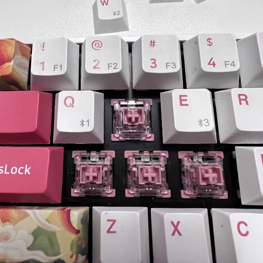 Outemu Milk Peach Tea Mechanische Tastaturschalter Pink 3-Pin Silent Linear Tactile Gaming MX Switches - Bild 3