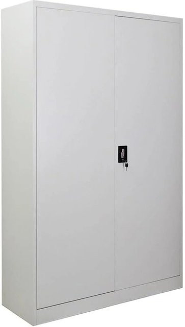 PROREGAL Flügeltürenschrank ELEPHANT Spind aus Stahl mit 2 Türen und Schloss, Lichtgrau, H x B x T: 180 x 120 x 40 cm - Bild 1