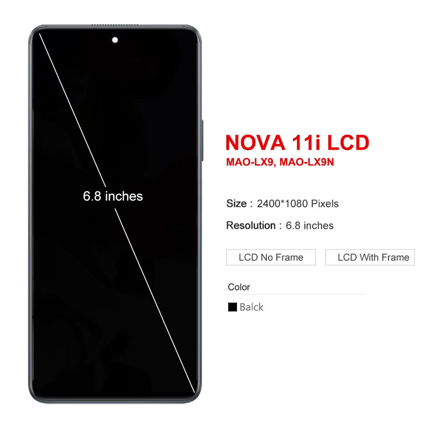 Huawei Nova 11i LCD Bildschirm Ersatz mit Touchscreen Digitizer Montage in Schwarz - Bild 3