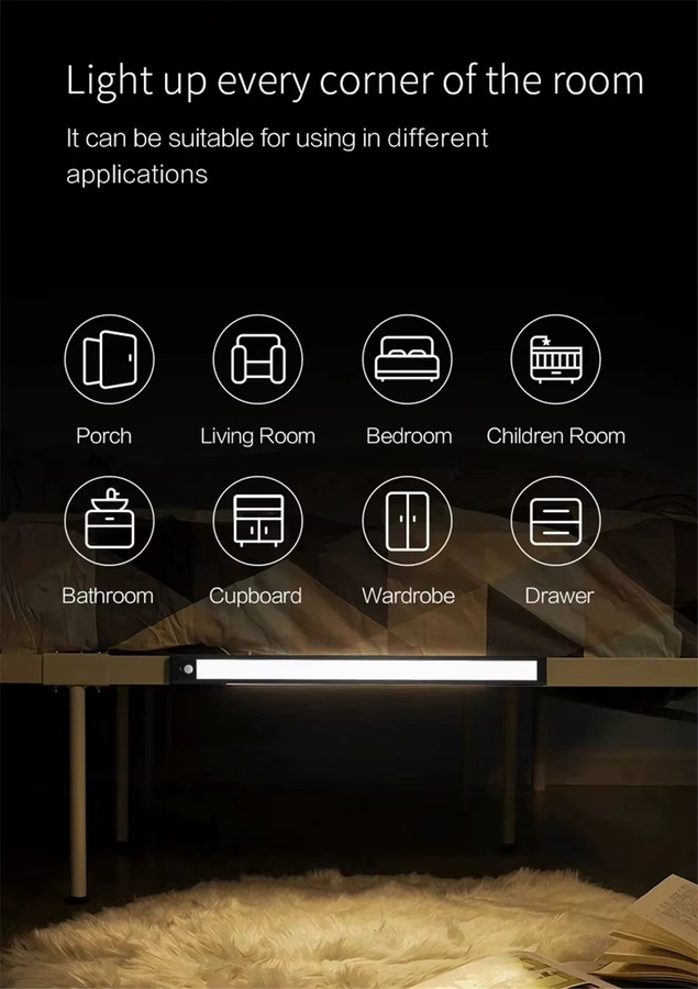 YEELIGHT Smart LED Wandleuchte mit Bewegungsmelder und Body-Sensor, wiederaufladbar über USB, Schwarz - Bild 5