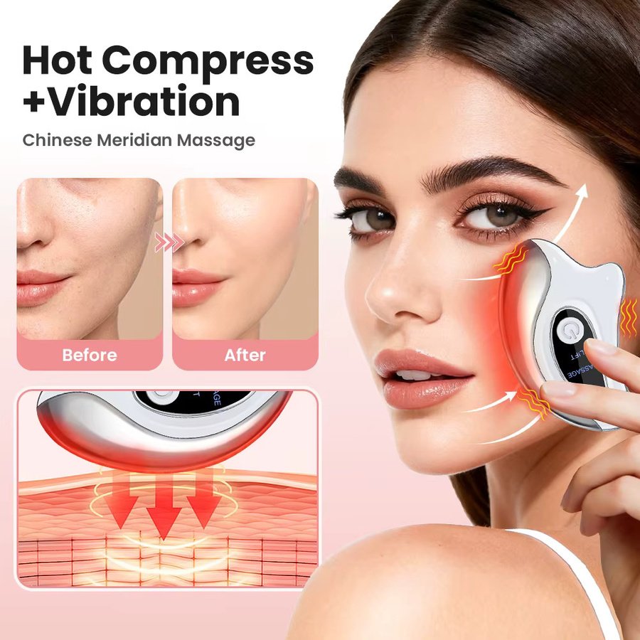 Hailicare Elektrisches Gua-Sha-Gesichtsmassagegerät mit Wärme und Vibration, Unisex - Bild 3