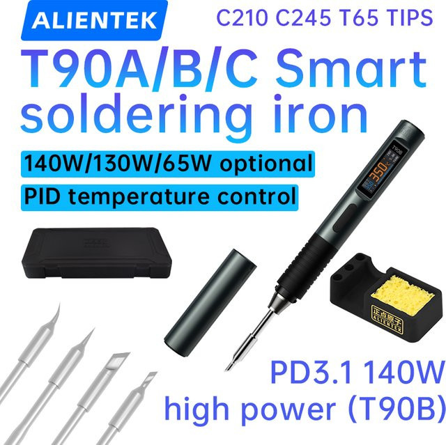 ALIENTEK T90 Lötkolben in Schwarz mit 140W Leistung und präziser Temperaturkontrolle von 80-450 ℃ für C245 und C210 Reparaturwerkzeuge - Bild 1