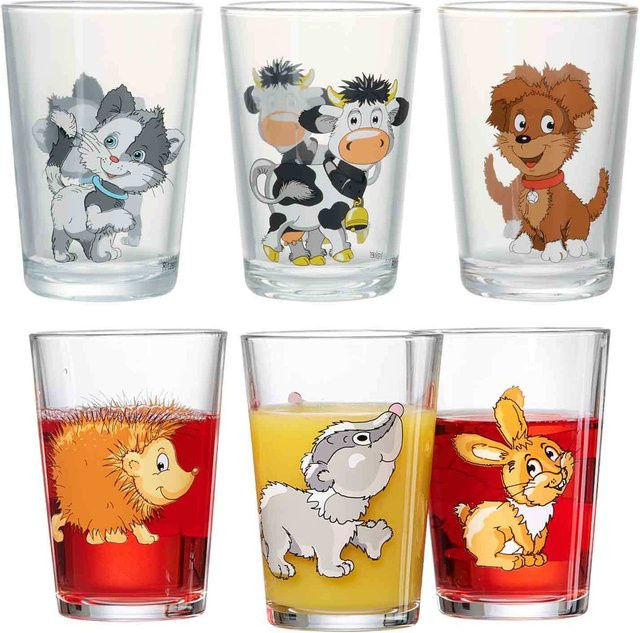 Ritzenhoff Kindergläser Tumbler Hof- und Waldtiere, transparent, 6-teilig, 205 ml pro Glas - Bild 1
