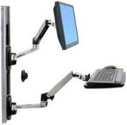 Ergotron LX Steh-Sitz-Arbeitsplatz in Silber mit Wandmontage, Tastaturablage und CPU-Halterung für Displays bis 32 Zoll - Bild 1