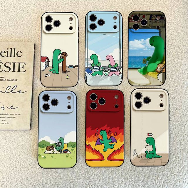 J-Joguman Dinosaurier Handyhülle für Apple iPhone kompatibel mit iPhone 17 16 15 14 13 12 11 Pro Max XR XS X SE 7 8 Plus aus matter weicher Silikonhülle - Bild 1