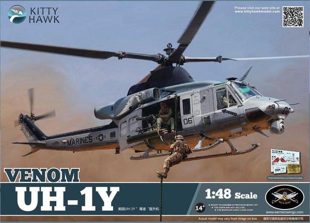 Kitty Hawk UH-1Y Venom, Fahrzeug, 1:48, ab 14 Jahre, Grau - Bild 1