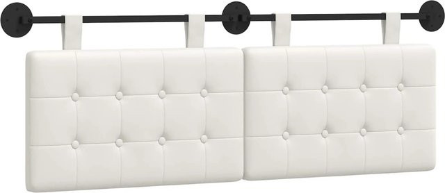 vidaXL Hängendes Kopfteil aus Kunstleder in Weiß mit geometrischem Design, B/H: 150 x 55 cm - Bild 1