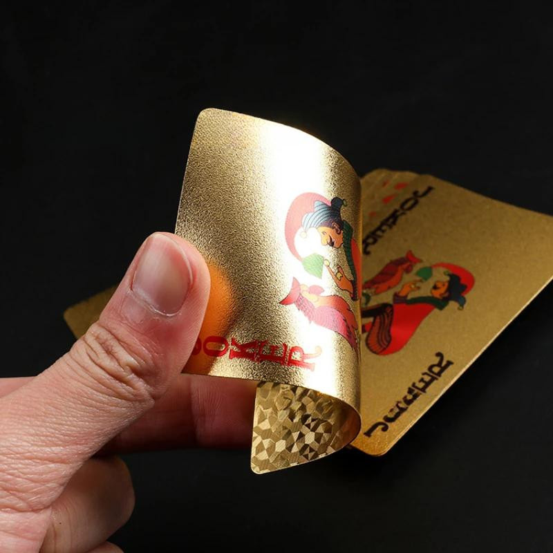 IYUEQIANLI Poker Spiel Wasserdichte Spielkarten Gold Silber - Bild 1