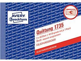 Avery Zweckform Quittungs-Block 1735 DIN A6 quer Weiß 80 Blatt - Bild 2