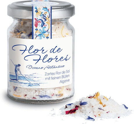SAL DE PORTUGAL Salzflocken Flor des Flores Calendula Kornblume Rose 75 g - Bild 1