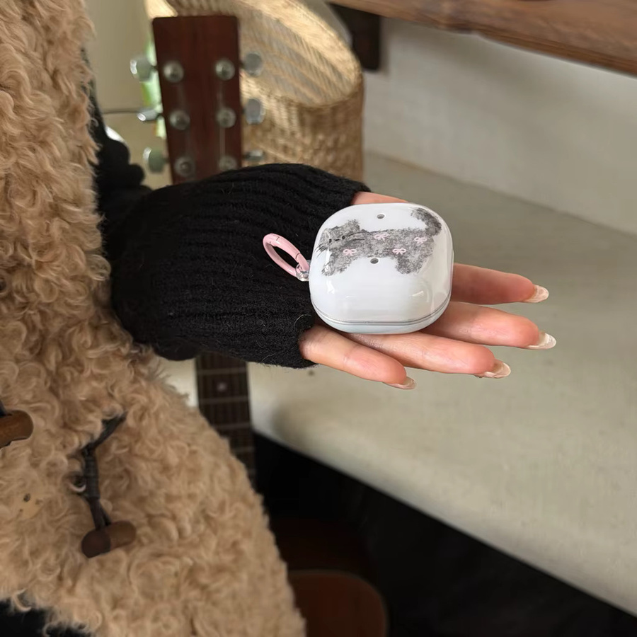 Stoßfeste Huawei FreeBuds Schutzhülle mit Graffiti-Katze und Anhänger im Koreanischen Girly-Stil, Farbe: Blau - Bild 5