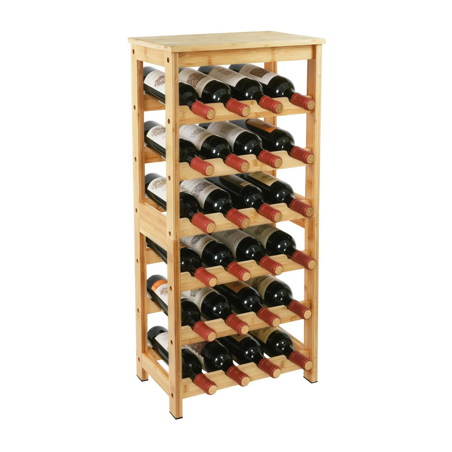 Relaxdays Weinregal aus Bambus in Natur für 24 Flaschen, B/H/T: 82 x 36 x 24 cm - Bild 2