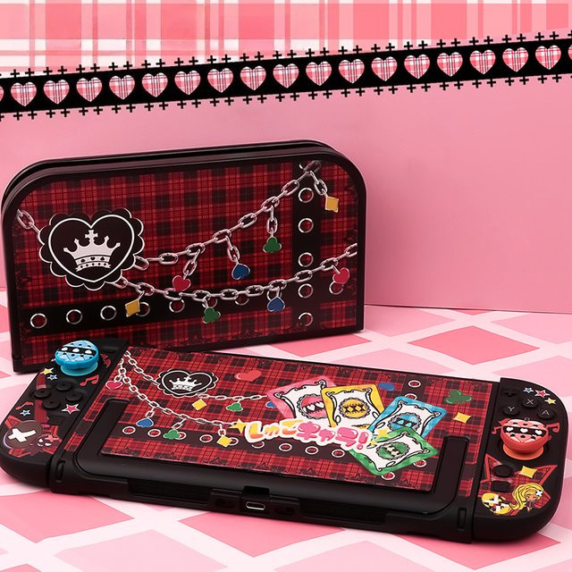 LISM Schutzhülle mit Amu-Motiv für Nintendo Switch 2, schwarze abnehmbare PC-Hartschale inklusive Daumengriffkappen - Bild 1