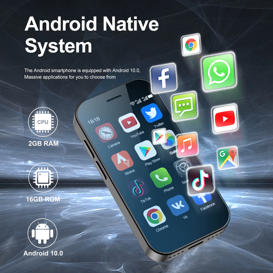 SERVO KING9000 Mini-Smartphone Schwarz mit 4G LTE, Android-System, 16 GB ROM, WiFi und 3.0 Zoll Display - Bild 3