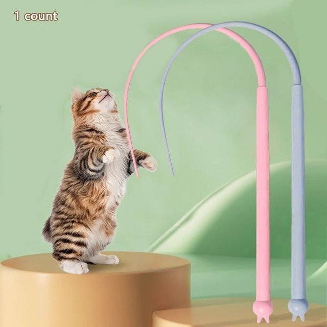 booteely Silikon-Katzen-Teaser-Stick, interaktives Katzenspielzeug - Bild 1