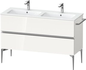 Duravit Waschtischunterschrank Sivida Bodenmodell mit 2 Schubladen, Weiß Hochglanz, B: 128 cm, T: 59,1 cm, H: 47,7 cm - Bild 1