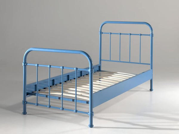 Vipack Metallbett New York in Blau, B/T/H: 90 x 200 cm