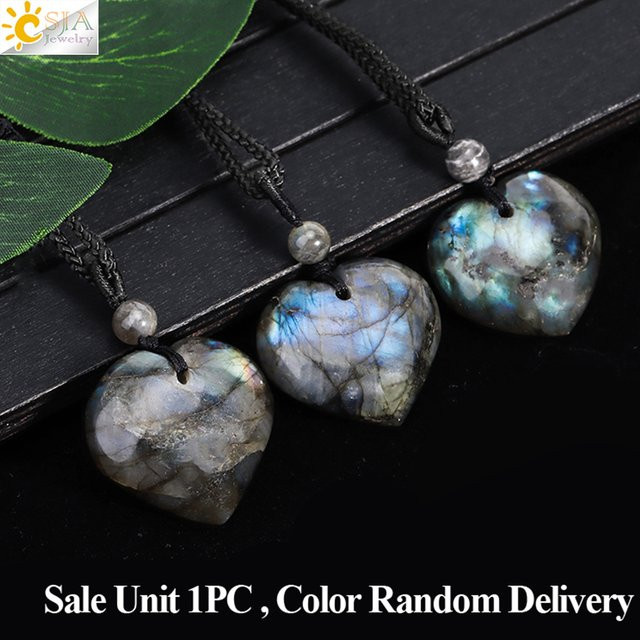CSJA Jewelry Halskette, Blau Labradorit Herz Kristall, Damen - Bild 1