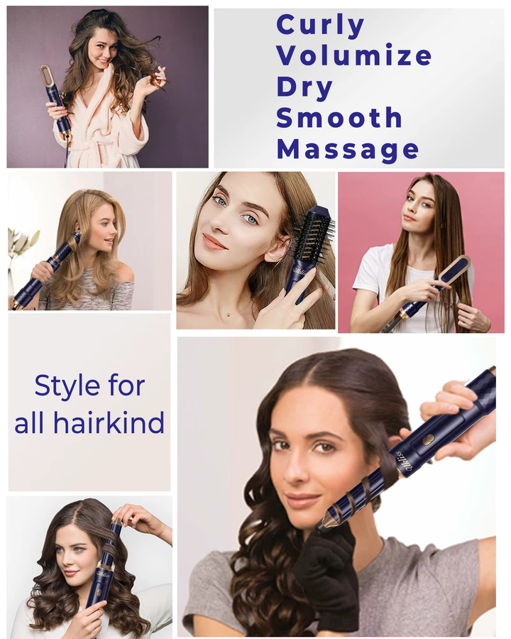 UKLISS 6-in-1-Haartrockner Multistyler Heißluftbürste, Unisex - Bild 4