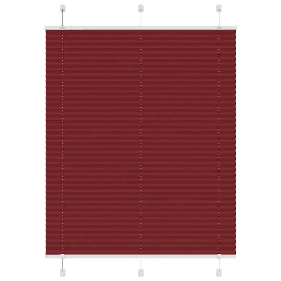 vidaXL Plissee Bordeauxrot, semi-transparent, Polyester, B: 110 cm, H: 100 cm - Bild 2