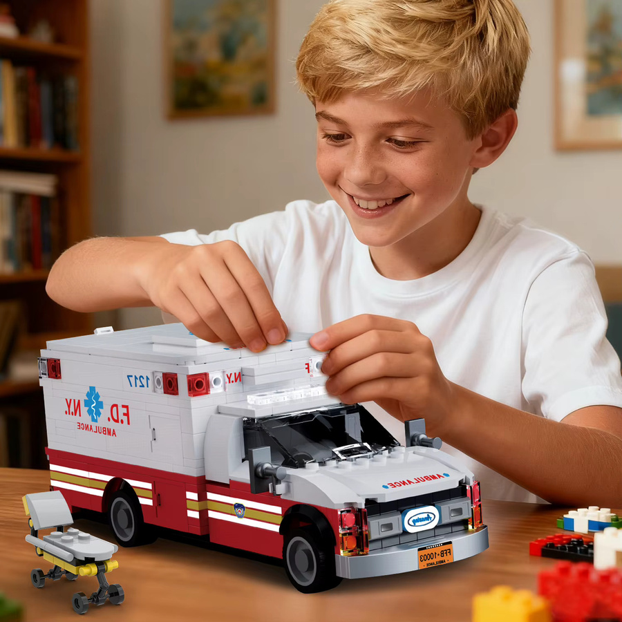 AMAZINGBLOKS Amerikanischer Krankenwagen, Bausteine, 660 Teile - Bild 6
