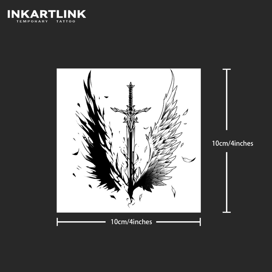 INKARTLINK Temporärer Tattoo-Aufkleber, Schwert-Motiv, wasserfest - Bild 4
