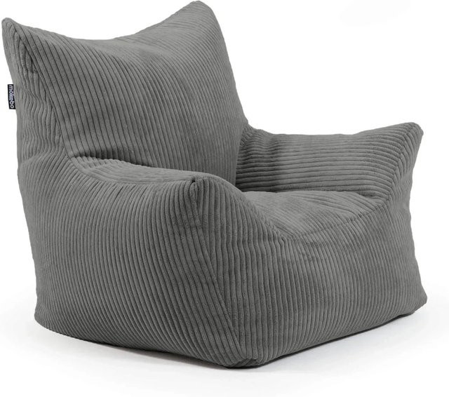 mokebo Kindersessel Der Pausenheld Sitzsack aus Cord in Anthrazit - Bild 1