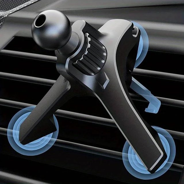 KAFNHCKA Universeller Handyhalter für die Auto-Lüftung in Schwarz als GPS-Navigationshalterung für iPhone, Huawei, Realme und OnePlus - Bild 1