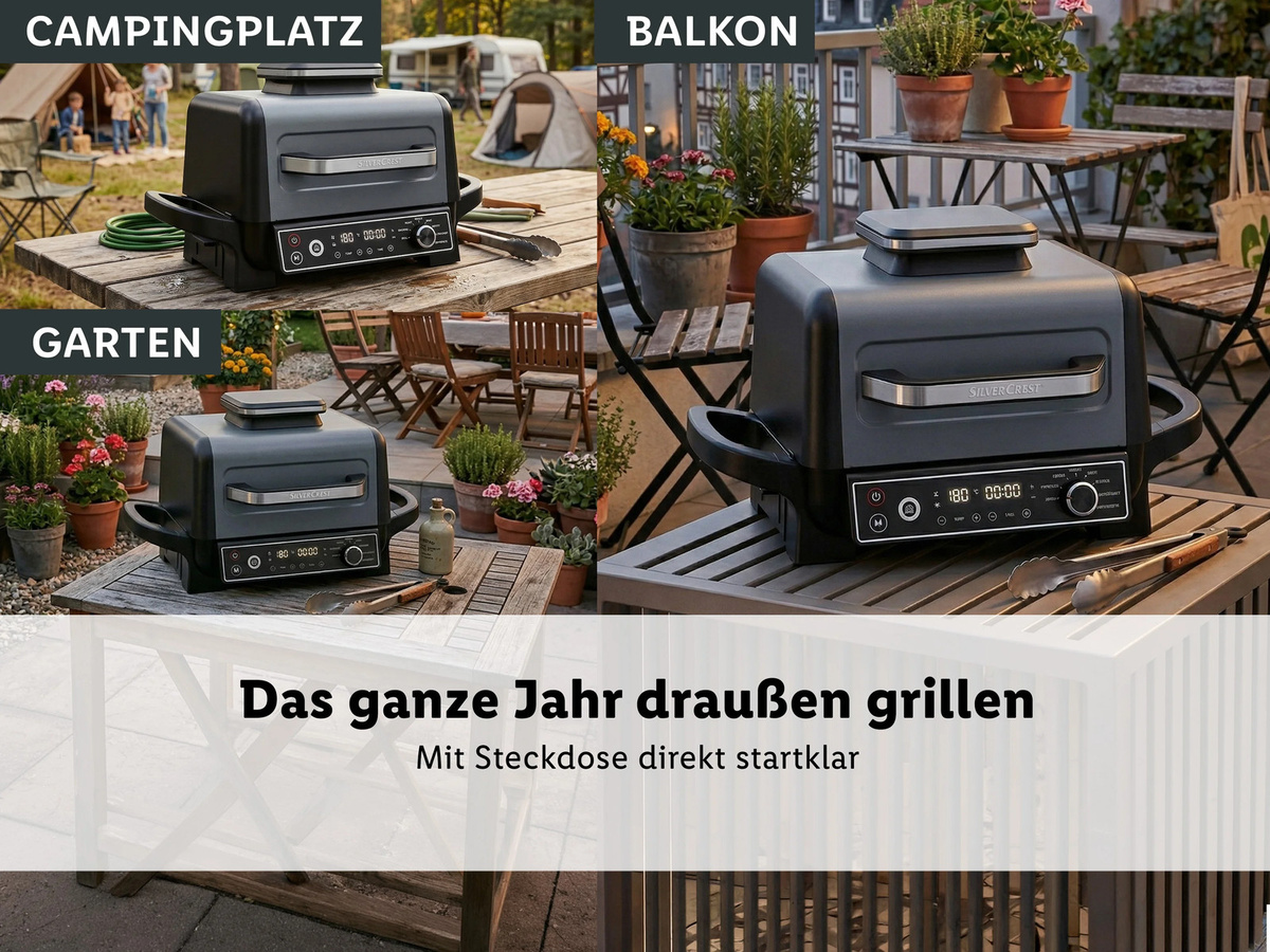 SILVERCREST® Elektrischer Grill und Smoker aus Stahl und Kunststoff - Bild 3