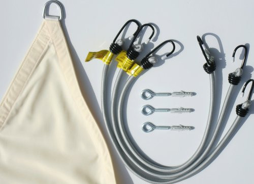 Floracord Spanngurt-Komplettset für Dreiecksonnensegel aus Polyester und Gummi in Grau - Bild 2